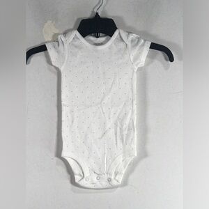 Carter's Polka Dot Short Sleeve Onesie, Baby Girl's Size 9M - White